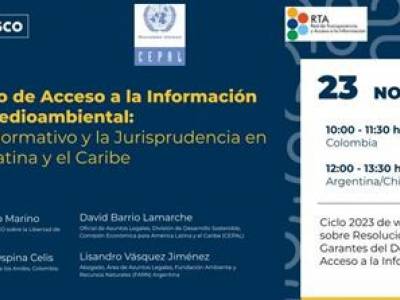 Webinario "El Derecho de Acceso a la Información Pública Medioambiental: El Marco Normativo y la Jurisprudencia en América Latina y el Caribe"