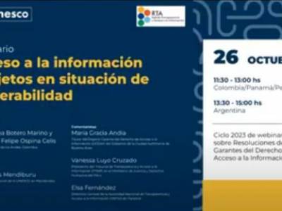 Webinario "Acceso a la información y sujetos en situación de vulnerabilidad"